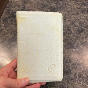 Vintage White and Gold Religious Book